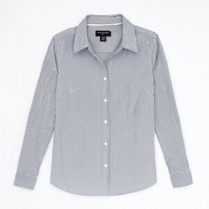 Liz Claiborne Tailored Black and White Striped Button Down